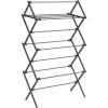 imageSONGMICS Foldable Clothes Drying Rack Laundry Drying Rack Clothes Airer Steel Frame 146 x 366 x 532 Inches Easy Assembly Indoor Outdoor Use Pearl White ULLR771W01Black