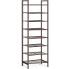 imageSONGMICS Narrow Shoe Rack Sturdy 8 Tier Metal Tall Shoe Rack Shelf Slim Shoe Storage Organizer for Closet Entryway Small Spaces Vertical Shoe Stand Tower for 18 Pairs Shoes Easy Assembly BlackBronze