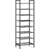 imageSONGMICS Narrow Shoe Rack Sturdy 8 Tier Metal Tall Shoe Rack Shelf Slim Shoe Storage Organizer for Closet Entryway Small Spaces Vertical Shoe Stand Tower for 18 Pairs Shoes Easy Assembly BlackBlack