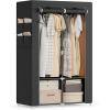 imageSONGMICS Portable Closet Wardrobe Closet Organizer with Cover 4 Hanging Rods and Shelves 4 Side Pockets 669 x 177 x 657 Inches Large Capacity for Bedroom Living Room Ink Black URYG094B02Ink Black