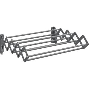 imageSONGMICS Clothes Drying Rack WallMounted Drying Rack Clothing Accordion Laundry Rack 9 Staggered Hanging Rods Expandable and Retractable Steel Cloud White ULLR806W01Dove Gray