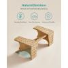 imageSONGMICS Bamboo Toilet Stool Adjustable Poop Stool with NonSlip Grooves Height Convertible to 69 or 95 Inches Squat Potty Stool for Bathroom SpaceSaving Natural Beige UBCB111N01