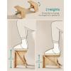 imageSONGMICS Bamboo Toilet Stool Adjustable Poop Stool with NonSlip Grooves Height Convertible to 69 or 95 Inches Squat Potty Stool for Bathroom SpaceSaving Natural Beige UBCB111N01