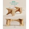 imageSONGMICS Bamboo Toilet Stool Adjustable Poop Stool with NonSlip Grooves Height Convertible to 69 or 95 Inches Squat Potty Stool for Bathroom SpaceSaving Natural Beige UBCB111N01