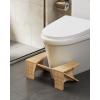imageSONGMICS Bamboo Toilet Stool Adjustable Poop Stool with NonSlip Grooves Height Convertible to 69 or 95 Inches Squat Potty Stool for Bathroom SpaceSaving Natural Beige UBCB111N01