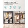 imageSONGMICS Closet Wardrobe Portable Closet for Bedroom Clothes Rail with NonWoven Fabric Cover Clothes Storage Organizer 551 x 169 x 685 Inches Black URYG02BKGrey