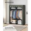 imageSONGMICS Closet Wardrobe Portable Closet for Bedroom Clothes Rail with NonWoven Fabric Cover Clothes Storage Organizer 551 x 169 x 685 Inches Black URYG02BKSage Green