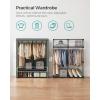 imageSONGMICS Closet Wardrobe Portable Closet for Bedroom Clothes Rail with NonWoven Fabric Cover Clothes Storage Organizer 551 x 169 x 685 Inches Black URYG02BKSage Green