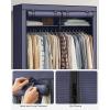 imageSONGMICS Closet Wardrobe Portable Closet for Bedroom Clothes Rail with NonWoven Fabric Cover Clothes Storage Organizer 551 x 169 x 685 Inches Black URYG02BKDark Blue