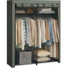 imageSONGMICS Closet Wardrobe Portable Closet for Bedroom Clothes Rail with NonWoven Fabric Cover Clothes Storage Organizer 551 x 169 x 685 Inches Black URYG02BKSage Green