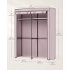 imageSONGMICS Closet Wardrobe Portable Closet for Bedroom Clothes Rail with NonWoven Fabric Cover Clothes Storage Organizer 551 x 169 x 685 Inches Black URYG02BKLavender Purple