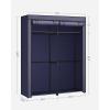 imageSONGMICS Closet Wardrobe Portable Closet for Bedroom Clothes Rail with NonWoven Fabric Cover Clothes Storage Organizer 551 x 169 x 685 Inches Black URYG02BKDark Blue