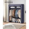 imageSONGMICS Closet Wardrobe Portable Closet for Bedroom Clothes Rail with NonWoven Fabric Cover Clothes Storage Organizer 551 x 169 x 685 Inches Black URYG02BKDark Blue