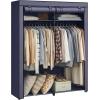 imageSONGMICS Closet Wardrobe Portable Closet for Bedroom Clothes Rail with NonWoven Fabric Cover Clothes Storage Organizer 551 x 169 x 685 Inches Black URYG02BKDark Blue