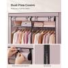 imageSONGMICS Closet Wardrobe Portable Closet for Bedroom Clothes Rail with NonWoven Fabric Cover Clothes Storage Organizer 551 x 169 x 685 Inches Black URYG02BKLavender Purple