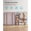 imageSONGMICS Closet Wardrobe Portable Closet for Bedroom Clothes Rail with NonWoven Fabric Cover Clothes Storage Organizer 59 x 177 x 69 Inches 12 Compartments Black ULSF03HDusty Pink