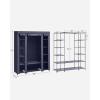 imageSONGMICS Closet Wardrobe Portable Closet for Bedroom Clothes Rail with NonWoven Fabric Cover Clothes Storage Organizer 59 x 177 x 69 Inches 12 Compartments Black ULSF03HDark Blue