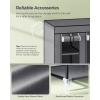 imageSONGMICS Closet Wardrobe Portable Closet for Bedroom Clothes Rail with NonWoven Fabric Cover Clothes Storage Organizer 59 x 177 x 69 Inches 12 Compartments Black ULSF03HGrey