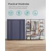imageSONGMICS Closet Wardrobe Portable Closet for Bedroom Clothes Rail with NonWoven Fabric Cover Clothes Storage Organizer 59 x 177 x 69 Inches 12 Compartments Black ULSF03HDark Blue