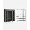 imageSONGMICS Closet Wardrobe Portable Closet for Bedroom Clothes Rail with NonWoven Fabric Cover Clothes Storage Organizer 59 x 177 x 69 Inches 12 Compartments Black ULSF03HSage Green