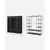 imageSONGMICS Closet Wardrobe Portable Closet for Bedroom Clothes Rail with NonWoven Fabric Cover Clothes Storage Organizer 59 x 177 x 69 Inches 12 Compartments Black ULSF03HBlack