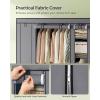 imageSONGMICS Closet Wardrobe Portable Closet for Bedroom Clothes Rail with NonWoven Fabric Cover Clothes Storage Organizer 59 x 177 x 69 Inches 12 Compartments Black ULSF03HGrey
