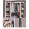 imageSONGMICS Closet Wardrobe Portable Closet for Bedroom Clothes Rail with NonWoven Fabric Cover Clothes Storage Organizer 59 x 177 x 69 Inches 12 Compartments Black ULSF03HDusty Pink