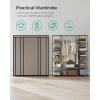 imageSONGMICS Closet Wardrobe Portable Closet for Bedroom Clothes Rail with NonWoven Fabric Cover Clothes Storage Organizer 59 x 177 x 69 Inches 12 Compartments Black ULSF03HTaupe