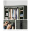 imageSONGMICS Closet Wardrobe Portable Closet for Bedroom Clothes Rail with NonWoven Fabric Cover Clothes Storage Organizer 59 x 177 x 69 Inches 12 Compartments Black ULSF03HSage Green