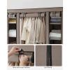 imageSONGMICS Closet Wardrobe Portable Closet for Bedroom Clothes Rail with NonWoven Fabric Cover Clothes Storage Organizer 59 x 177 x 69 Inches 12 Compartments Black ULSF03HTaupe