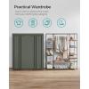 imageSONGMICS Closet Wardrobe Portable Closet for Bedroom Clothes Rail with NonWoven Fabric Cover Clothes Storage Organizer 59 x 177 x 69 Inches 12 Compartments Black ULSF03HSage Green