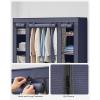 imageSONGMICS Closet Wardrobe Portable Closet for Bedroom Clothes Rail with NonWoven Fabric Cover Clothes Storage Organizer 59 x 177 x 69 Inches 12 Compartments Black ULSF03HDark Blue