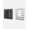 imageSONGMICS Closet Wardrobe Portable Closet for Bedroom Clothes Rail with NonWoven Fabric Cover Clothes Storage Organizer 59 x 177 x 69 Inches 12 Compartments Black ULSF03HGrey