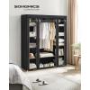 imageSONGMICS Closet Wardrobe Portable Closet for Bedroom Clothes Rail with NonWoven Fabric Cover Clothes Storage Organizer 59 x 177 x 69 Inches 12 Compartments Black ULSF03HBlack