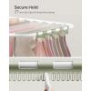 imageSONGMICS Clothes Drying Rack with Sock Clips Metal Laundry Rack Foldable SpaceSaving FreeStanding Airer with 2 HeightAdjustable Gullwings Indoor Outdoor Use Silver and White ULLR052W01White  Green