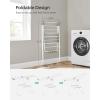 imageSONGMICS Clothes Drying Rack with Sock Clips Metal Laundry Rack Foldable SpaceSaving FreeStanding Airer with 2 HeightAdjustable Gullwings Indoor Outdoor Use Silver and White ULLR052W01White  Green