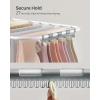 imageSONGMICS Clothes Drying Rack with Sock Clips Metal Laundry Rack Foldable SpaceSaving FreeStanding Airer with 2 HeightAdjustable Gullwings Indoor Outdoor Use Silver and White ULLR052W01White  Gray