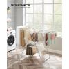 imageSONGMICS Clothes Drying Rack with Sock Clips Metal Laundry Rack Foldable SpaceSaving FreeStanding Airer with 2 HeightAdjustable Gullwings Indoor Outdoor Use Silver and White ULLR052W01Silver  White