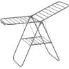 imageSONGMICS Clothes Drying Rack with Sock Clips Metal Laundry Rack Foldable SpaceSaving FreeStanding Airer with 2 HeightAdjustable Gullwings Indoor Outdoor Use Silver and White ULLR052W01Gray