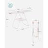 imageSONGMICS Clothes Drying Rack with Sock Clips Metal Laundry Rack Foldable SpaceSaving FreeStanding Airer with 2 HeightAdjustable Gullwings Indoor Outdoor Use Silver and White ULLR052W01White  Pink
