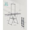 imageSONGMICS Clothes Drying Rack with Sock Clips Metal Laundry Rack Foldable SpaceSaving FreeStanding Airer with 2 HeightAdjustable Gullwings Indoor Outdoor Use Silver and White ULLR052W01Gray