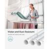 imageSONGMICS Clothes Drying Rack with Sock Clips Metal Laundry Rack Foldable SpaceSaving FreeStanding Airer with 2 HeightAdjustable Gullwings Indoor Outdoor Use Silver and White ULLR052W01White  Gray