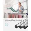 imageSONGMICS Clothes Drying Rack with Sock Clips Metal Laundry Rack Foldable SpaceSaving FreeStanding Airer with 2 HeightAdjustable Gullwings Indoor Outdoor Use Silver and White ULLR052W01Silver  Blue