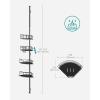 imageSONGMICS Corner Shower Caddy Tension Pole 4Tier RustResistant Shower Organizer Shower Shelf No Drilling 315 to 1272 Inches Height Adjustable Shelves for Bathroom Ink Black UBCB003B01
