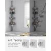 imageSONGMICS Corner Shower Caddy Tension Pole 4Tier RustResistant Shower Organizer Shower Shelf No Drilling 315 to 1272 Inches Height Adjustable Shelves for Bathroom Ink Black UBCB003B01