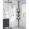 imageSONGMICS Corner Shower Caddy Tension Pole 4Tier RustResistant Shower Organizer Shower Shelf No Drilling 315 to 1272 Inches Height Adjustable Shelves for Bathroom Ink Black UBCB003B01