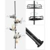 imageSONGMICS Corner Shower Caddy Tension Pole 4Tier RustResistant Shower Organizer Shower Shelf No Drilling 315 to 1272 Inches Height Adjustable Shelves for Bathroom Ink Black UBCB003B01