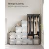 imageSONGMICS Cube Storage Organzier Portable Wardrobe Closet 12 Cubes DIY Plastic Armoire Cabinet Modular Shelves Unit with Doors and Hanging Rods for Bedroom Black ULPC301B01