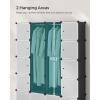 imageSONGMICS Cube Storage Organzier Portable Wardrobe Closet 12 Cubes DIY Plastic Armoire Cabinet Modular Shelves Unit with Doors and Hanging Rods for Bedroom Black ULPC301B01