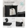 imageSONGMICS Cube Storage Organzier Portable Wardrobe Closet 12 Cubes DIY Plastic Armoire Cabinet Modular Shelves Unit with Doors and Hanging Rods for Bedroom Black ULPC301B01